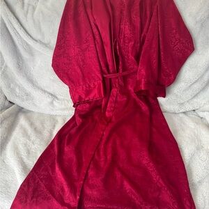 Victoria's Secret Vintage Gold Label Rich Red Satin Fabric